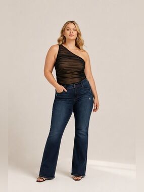 Torrid One Shoulder Mesh Top Sheer Night Out Plus Size NWT